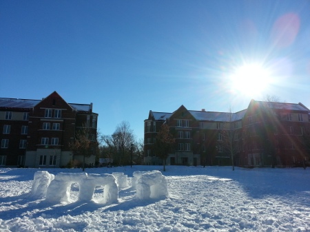 Carleton College's snowhenge. Photo by Agnes Tse, used with permission